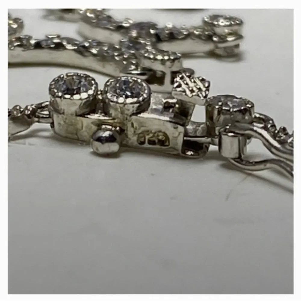 Elegant & Radiant Fine Sterling Silver & Cz Necklace
